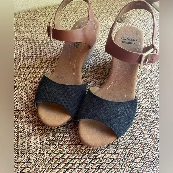 Clarks Shoes Clarks Womens Hilo Jet Suede Collection Wedge